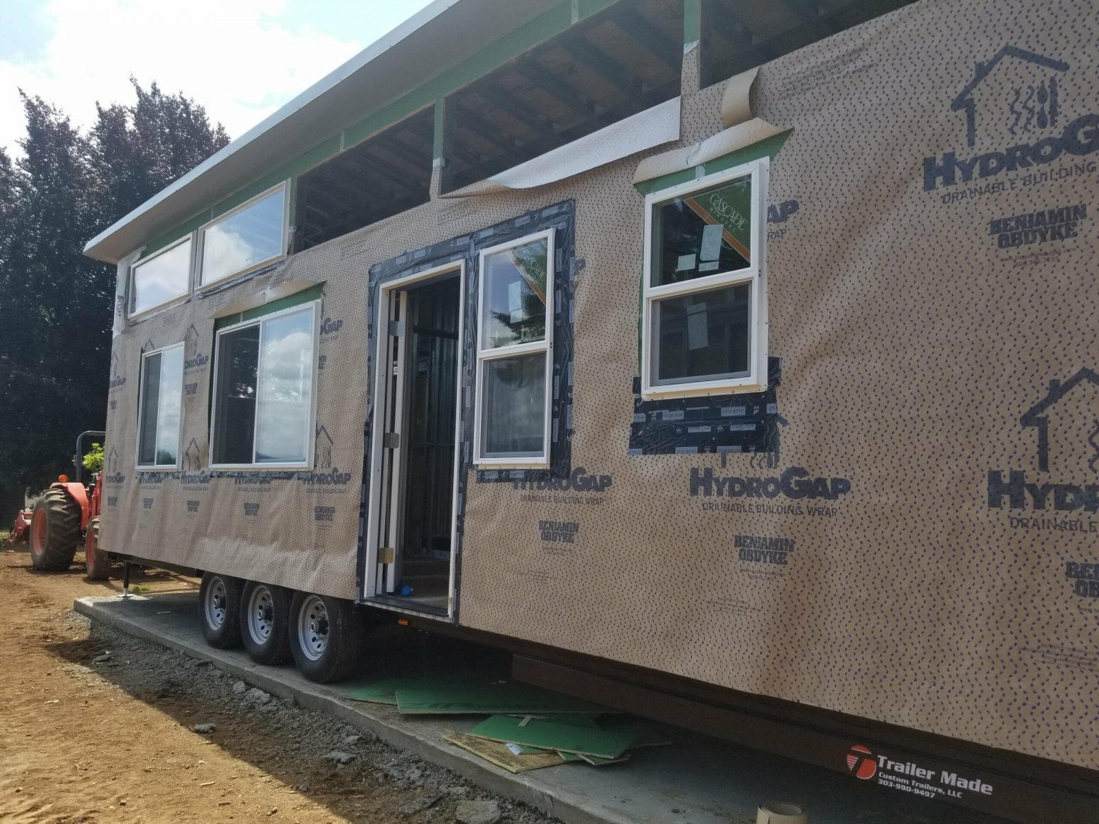 Wrap on the east side of the tiny house